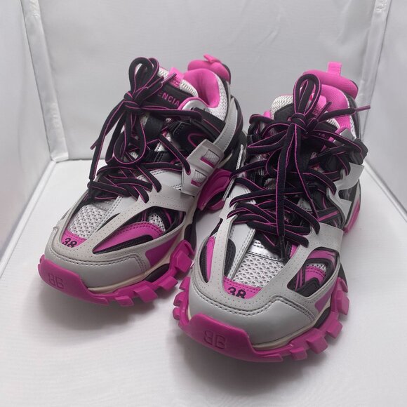 Balenciaga Track Pink Tricolor LED Sneakers Size 8/38 - LIKE NEW - Picture 6 of 6